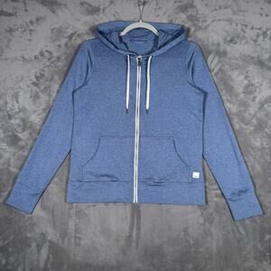 Vuori Blue Heathered Full Zip Hoodie XS